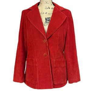 Vintage 1970’s Levi Strauss & Co Red Corduroy Two Button Jacket